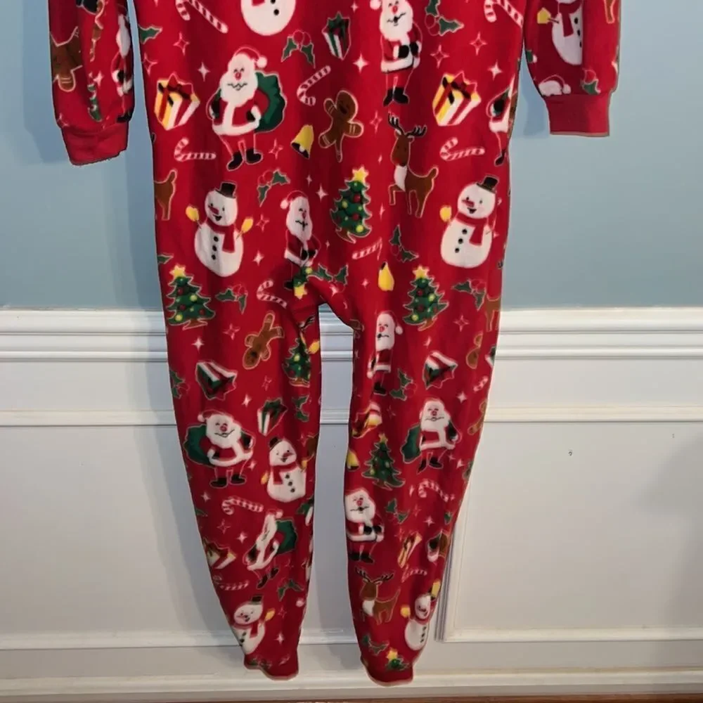 Girl”s size 16 Christmas holiday one piece hoodie cozy comfy pajamas